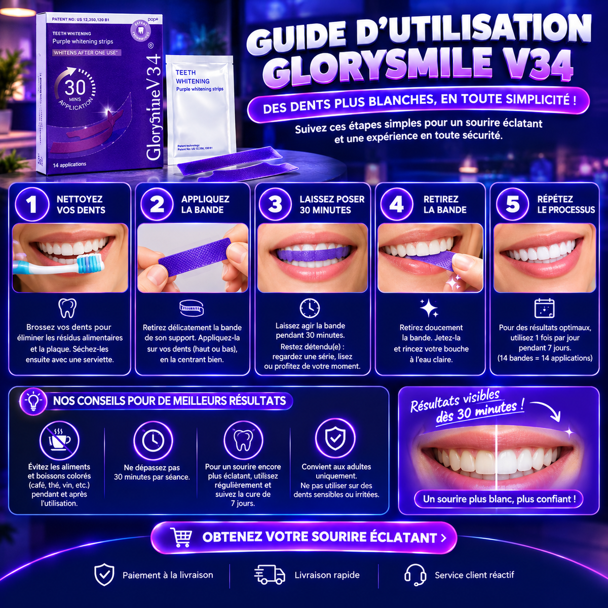 Le correcteur de teinte violet pour un sourire plus éclatant en 30 minutes