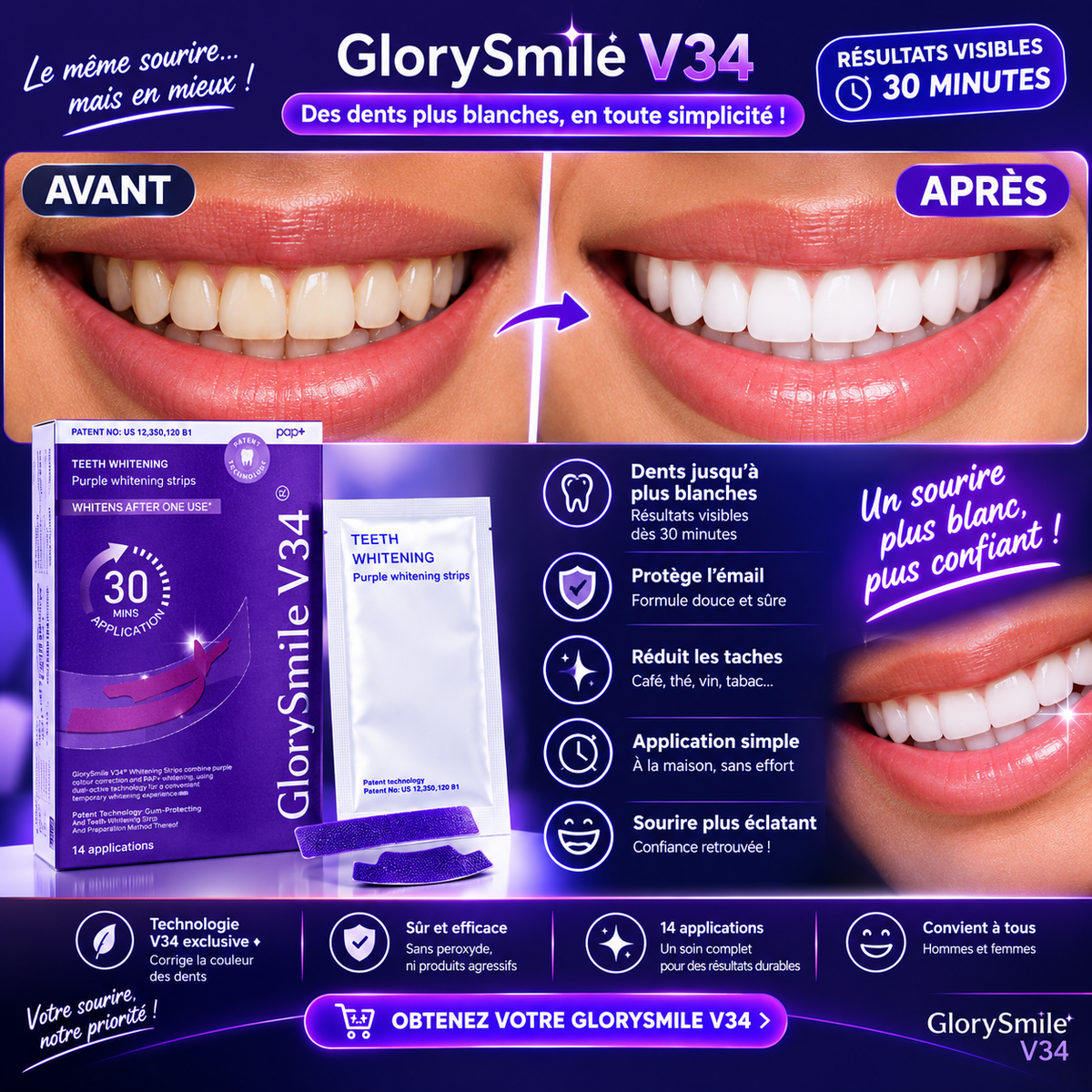 Le correcteur de teinte violet pour un sourire plus éclatant en 30 minutes